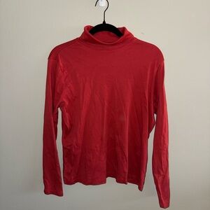 LL Bean | Red Long Sleeve Turtleneck (Size L) | 100% Supima Cotton
